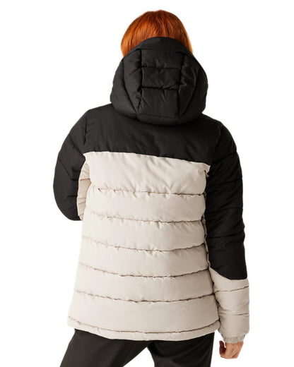 Perfectly Pale Black Coloured Regatta Womens Aldthorn Quilted Jacket on white background 