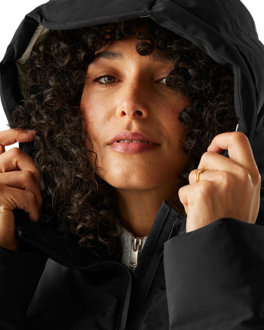 Black Coloured Regatta Womens Altoro Thermal Padded Jacket on white background 
