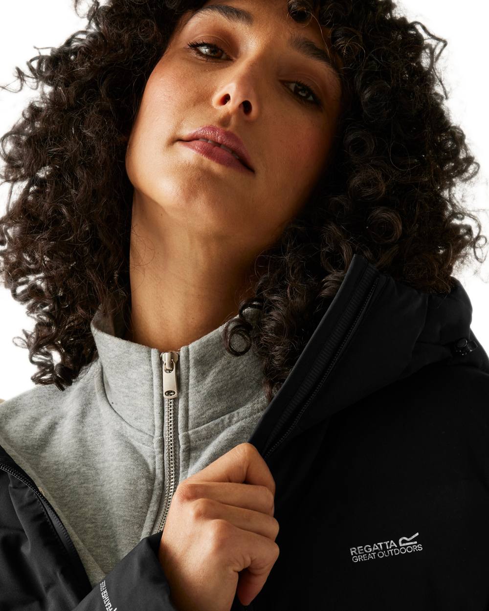 Black Coloured Regatta Womens Altoro Thermal Padded Jacket on white background 