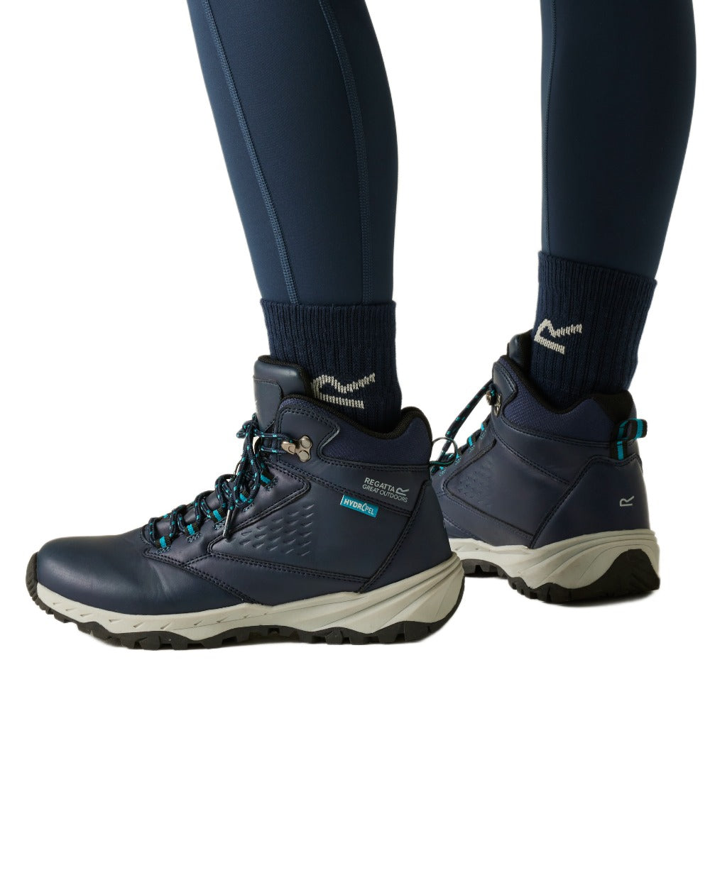 Navy Blue Coloured Regatta Womens Amble Walking Boots on white background 