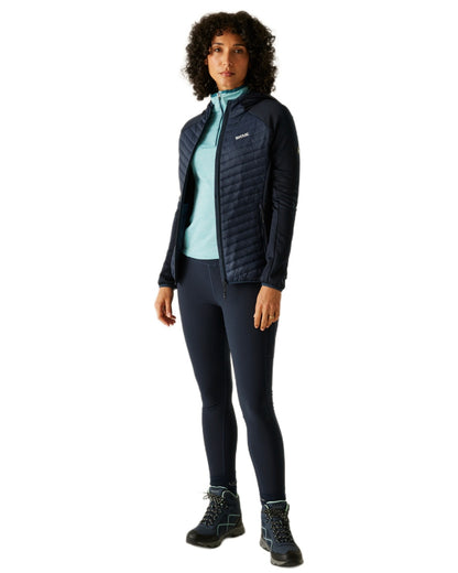 Navy Blue Coloured Regatta Womens Andreson Hybrid Jacket on white background 