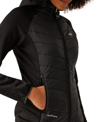 Black Coloured Regatta Womens Andreson VIII Hybrid Jacket on white background 