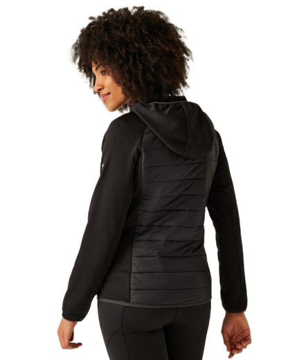 Black Coloured Regatta Womens Andreson VIII Hybrid Jacket on white background 