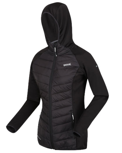Black Coloured Regatta Womens Andreson VIII Hybrid Jacket on white background 