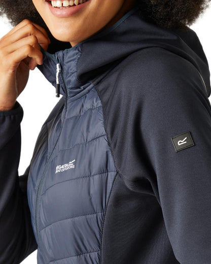 Navy Coloured Regatta Womens Andreson VIII Hybrid Jacket on white background 