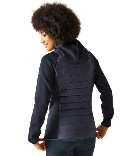 Navy Coloured Regatta Womens Andreson VIII Hybrid Jacket on white background 