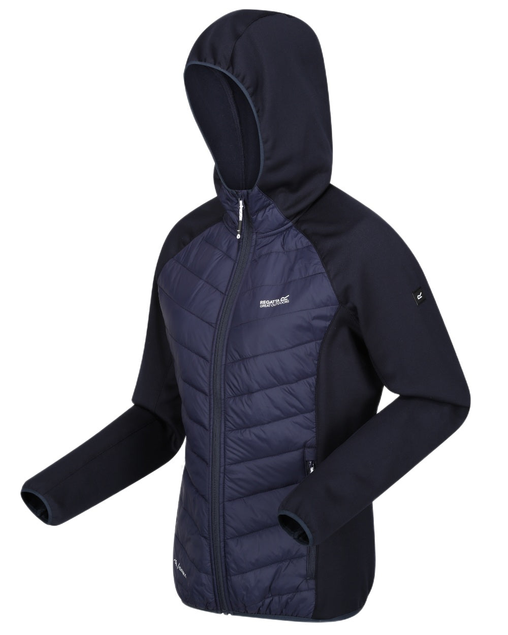 Navy Coloured Regatta Womens Andreson VIII Hybrid Jacket on white background 