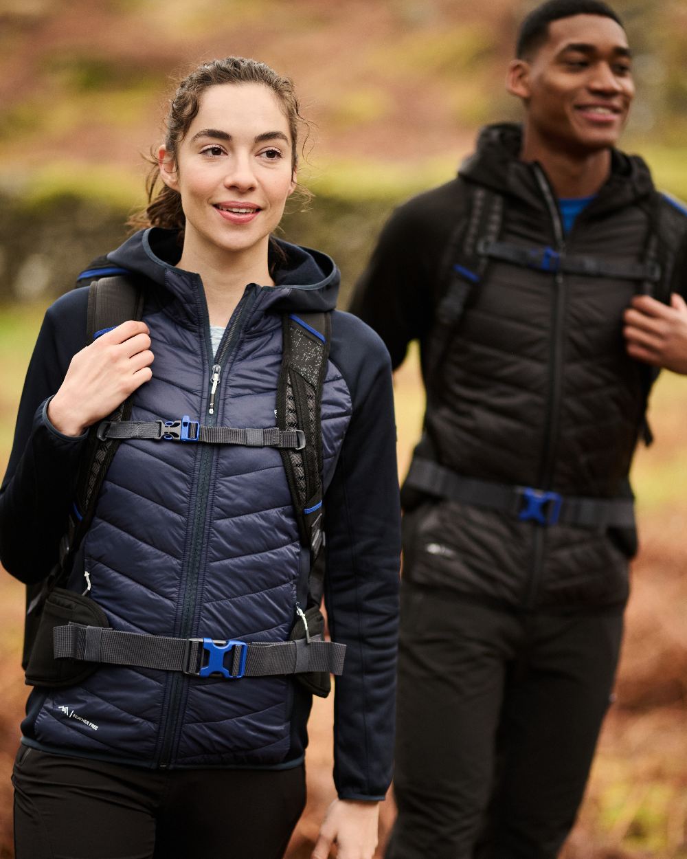 Navy Coloured Regatta Womens Andreson VIII Hybrid Jacket on outdoor background 