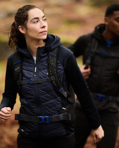 Navy Coloured Regatta Womens Andreson VIII Hybrid Jacket on outdoor background 