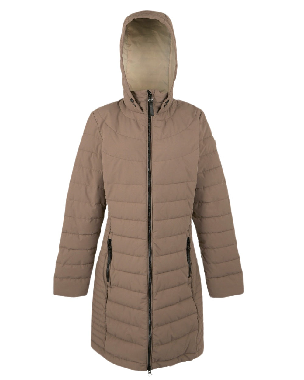 Brown Coloured Regatta Womens Andria Padded Jacket on white background 