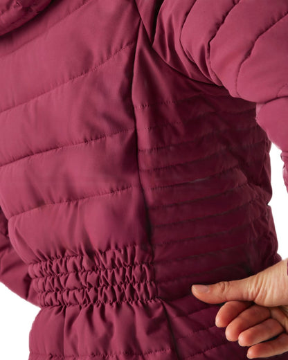 Dark Pimento Coloured Regatta Womens Andria Padded Jacket on white background 