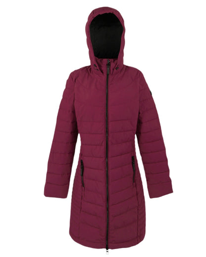 Dark Pimento Coloured Regatta Womens Andria Padded Jacket on white background 