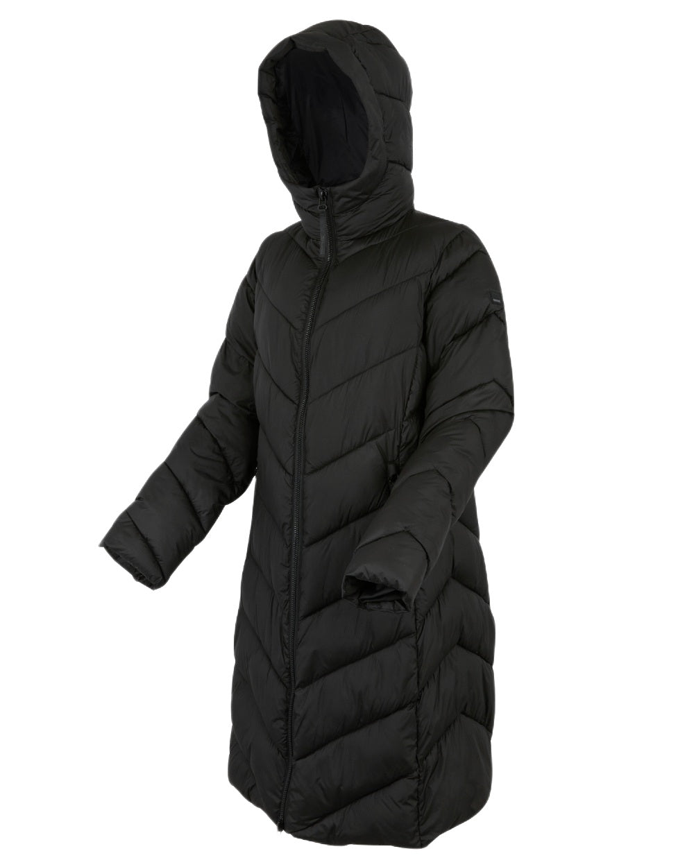 Black Coloured Regatta Womens Anita Quilted Jacket on white background 