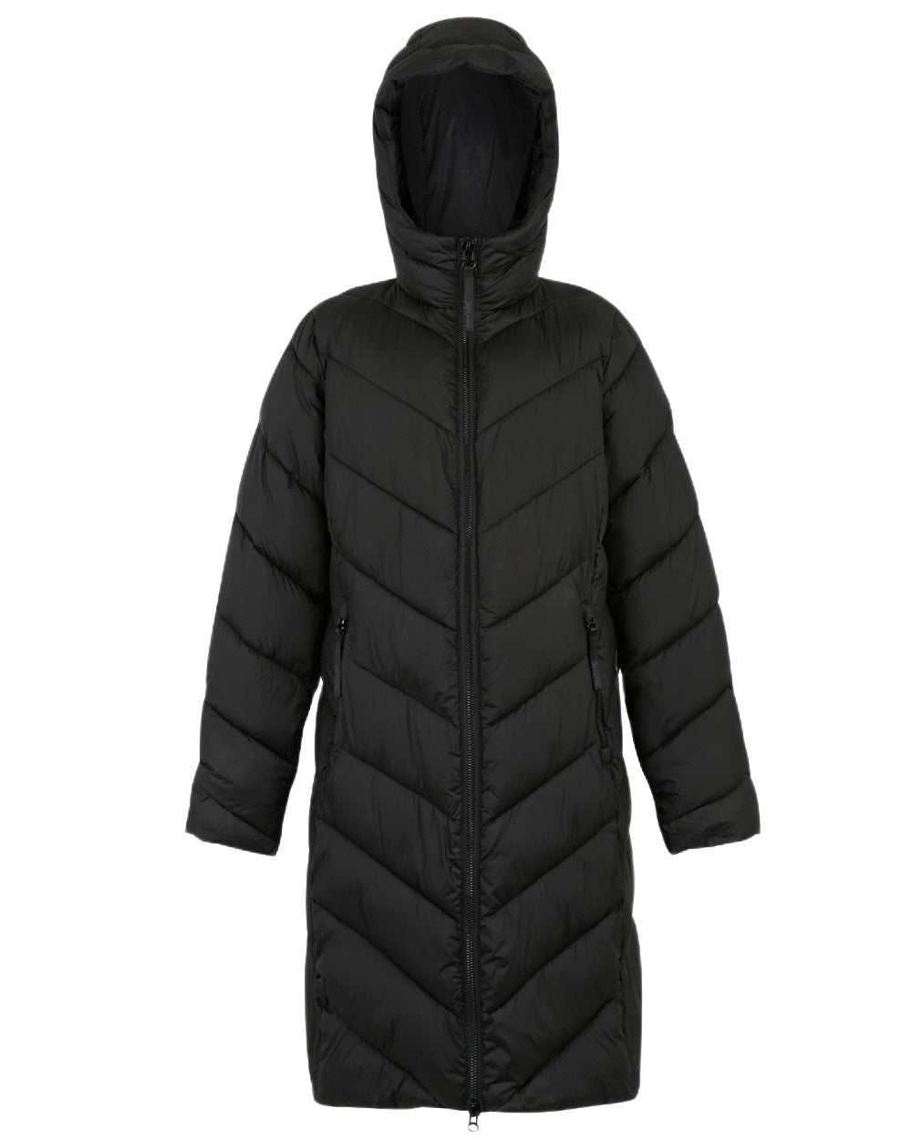 Black Coloured Regatta Womens Anita Quilted Jacket on white background 