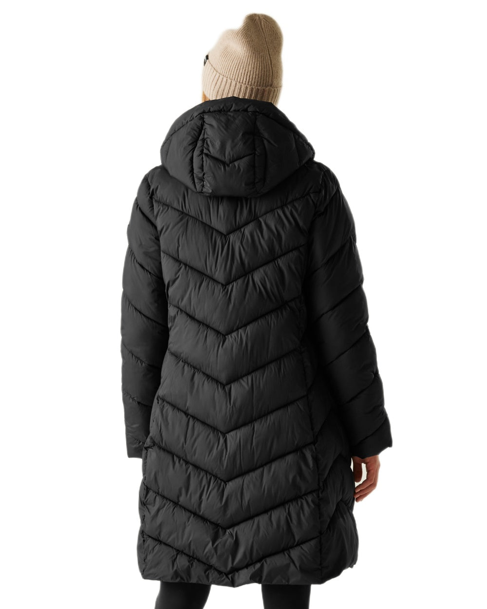 Black Coloured Regatta Womens Anita Quilted Jacket on white background 