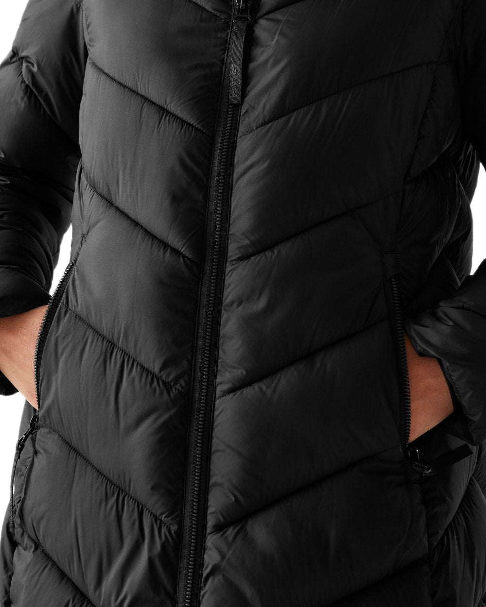 Black Coloured Regatta Womens Anita Quilted Jacket on white background 