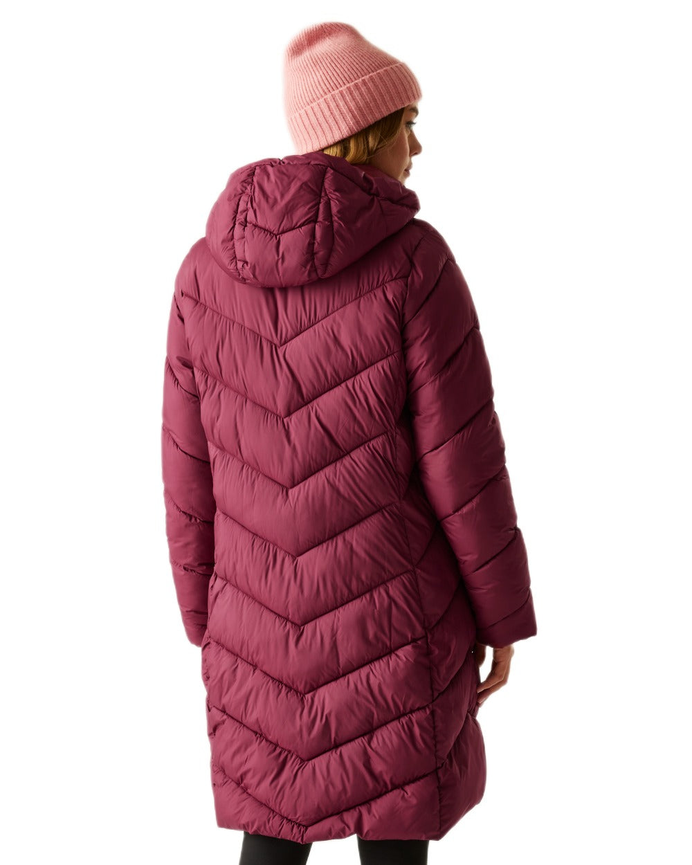 Dark Pimento Dusty Rose Coloured Regatta Womens Anita Quilted Jacket on white background 