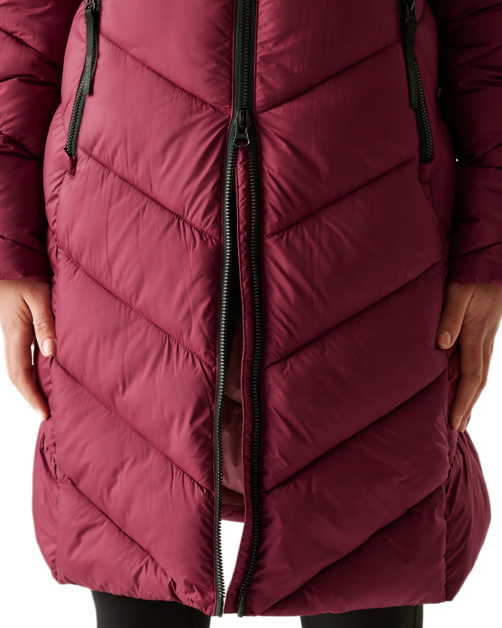 Dark Pimento Dusty Rose Coloured Regatta Womens Anita Quilted Jacket on white background 