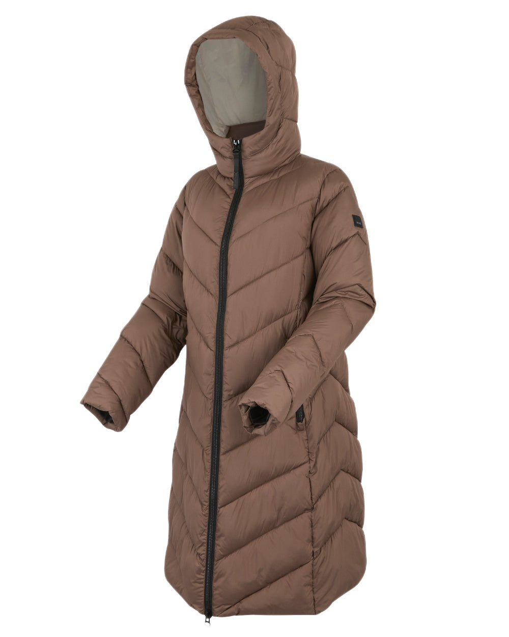 Mocha Perfectly Pale Coloured Regatta Womens Anita Quilted Jacket on white background 