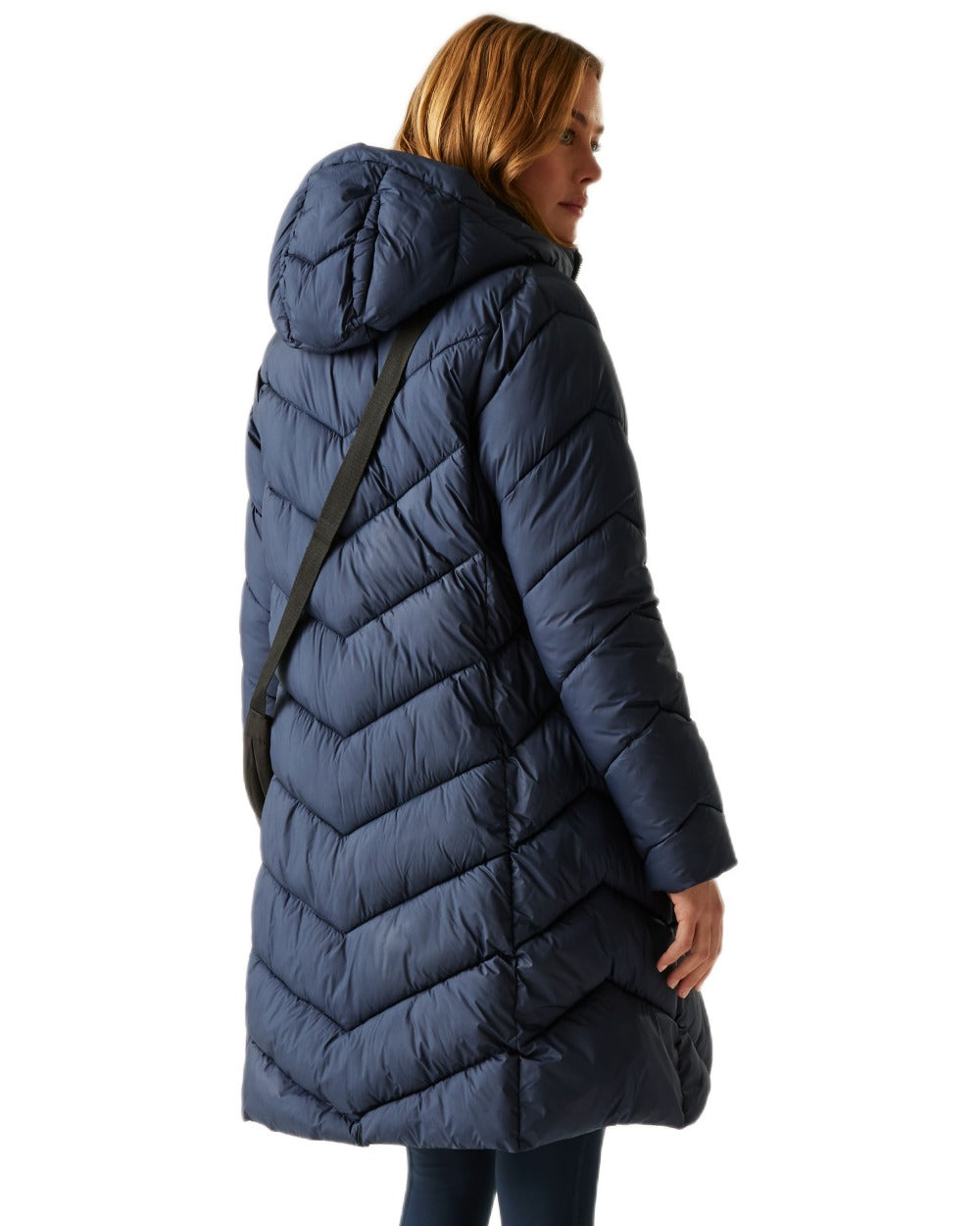 Navy Coloured Regatta Womens Anita Quilted Jacket on white background 