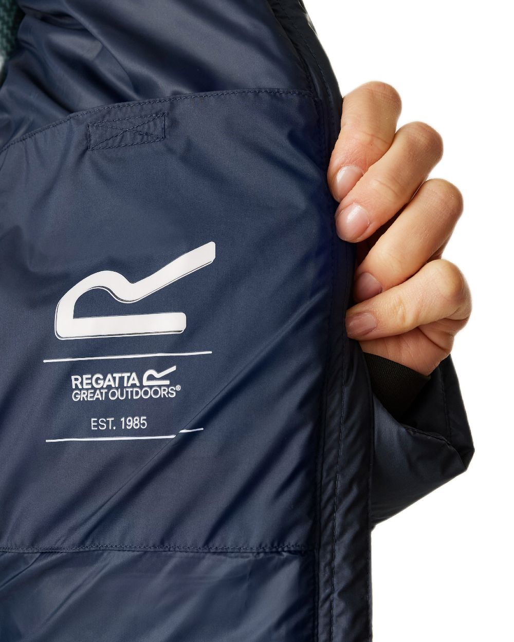 Navy Coloured Regatta Womens Anita Quilted Jacket on white background 