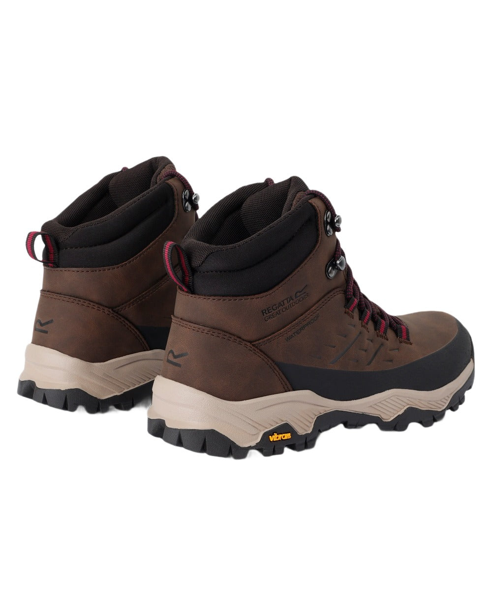Brown Coloured Regatta Womens Blake Vibram Walking Boots on white background 