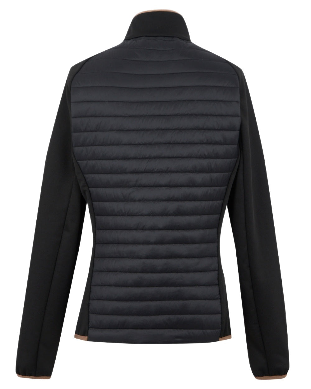 Black Mocha Coloured Regatta Womens Clumber Hybrid Jacket on white background 