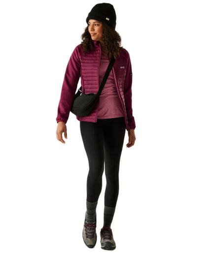 Dark Pimento Coloured Regatta Womens Clumber Hybrid Jacket on white background 