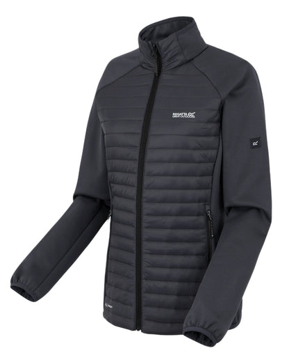 Seal Grey Coloured Regatta Womens Clumber Hybrid Jacket on white background 