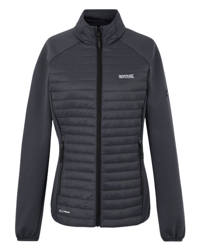 Seal Grey Coloured Regatta Womens Clumber Hybrid Jacket on white background 