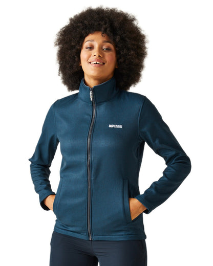 Navy Marl Coloured Regatta Womens Clumber Hybrid Jacket on white background 