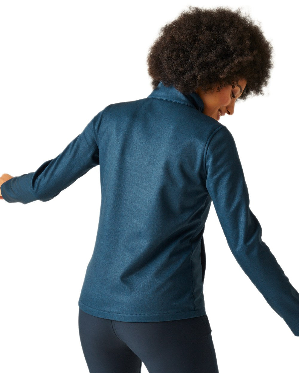 Navy Marl Coloured Regatta Womens Clumber Hybrid Jacket on white background 