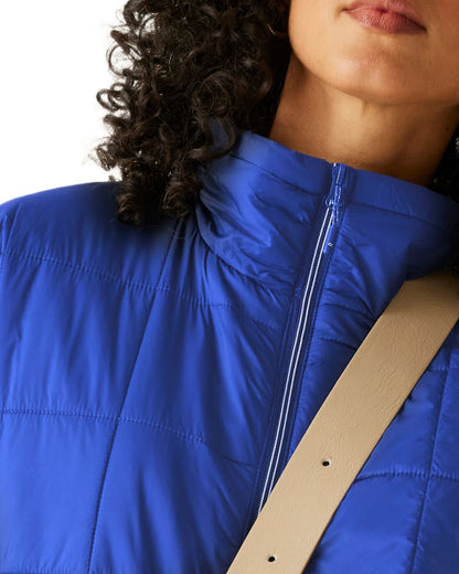 Brightest Blue Coloured Regatta Womens Courcelle II Quilted Jacket on white background 
