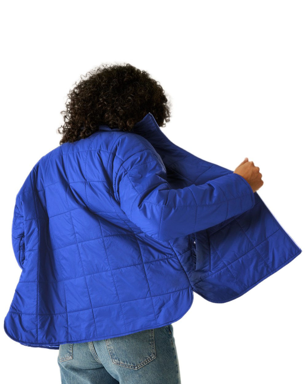Brightest Blue Coloured Regatta Womens Courcelle II Quilted Jacket on white background 