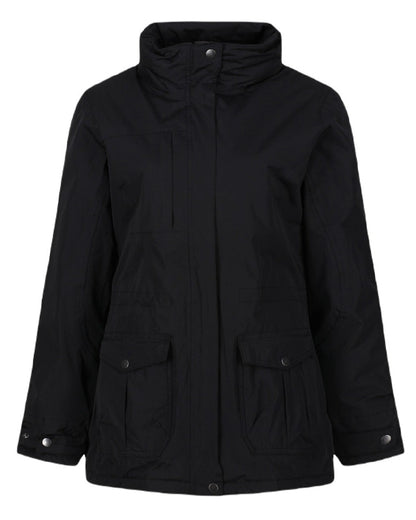 Black coloured Regatta Womens Darby III Insulated Parka Jacket on white background 