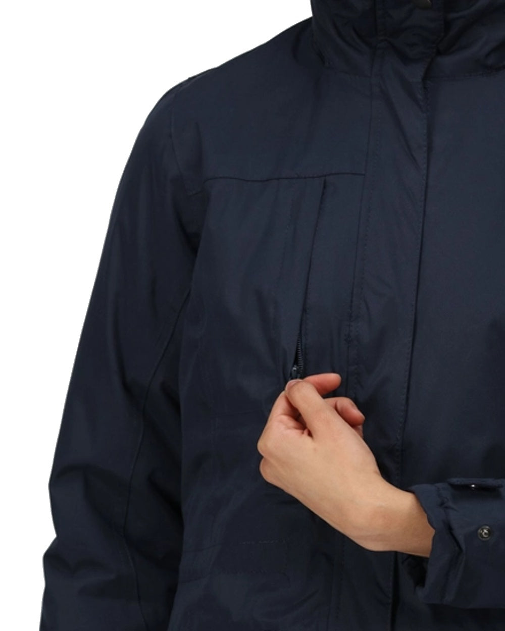 Navy coloured Regatta Womens Darby III Insulated Parka Jacket on white background 