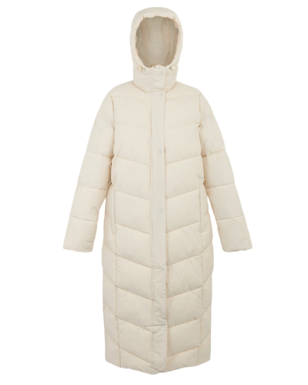Light Vanilla Coloured Regatta Womens Eloria Quilted Jacket on white background 