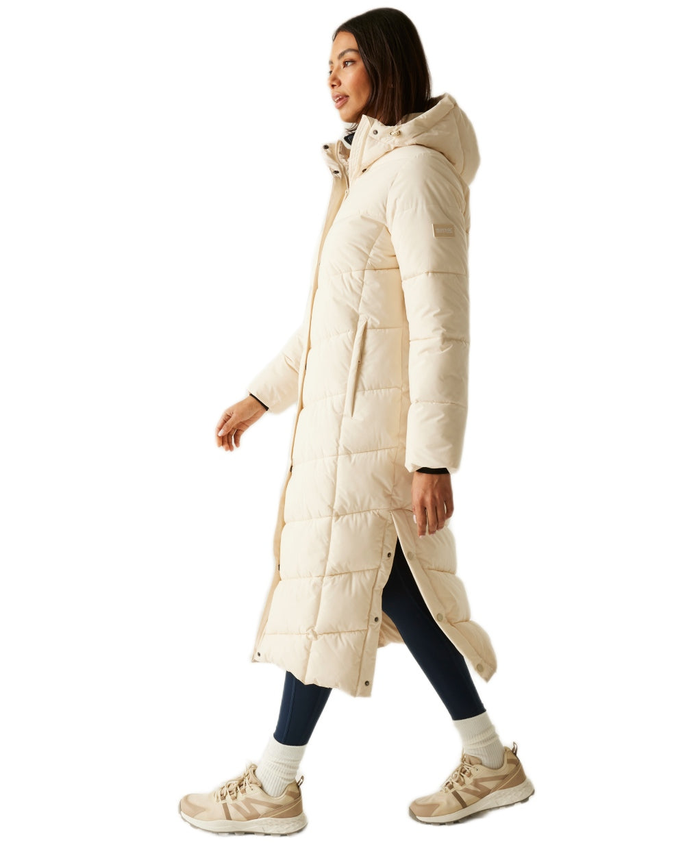 Light Vanilla Coloured Regatta Womens Eloria Quilted Jacket on white background 