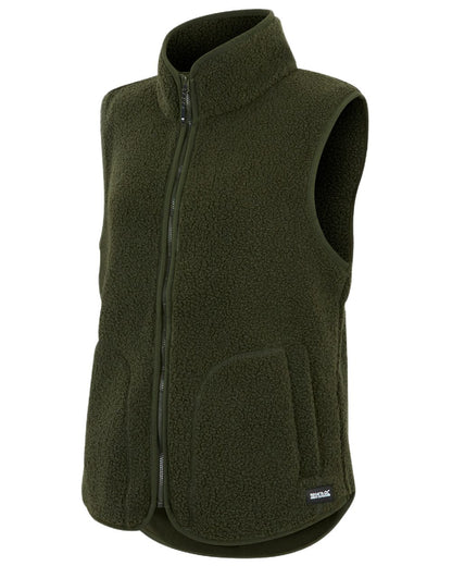 Dark Khaki Coloured Regatta Womens Frankie Borg Gilet on white background 