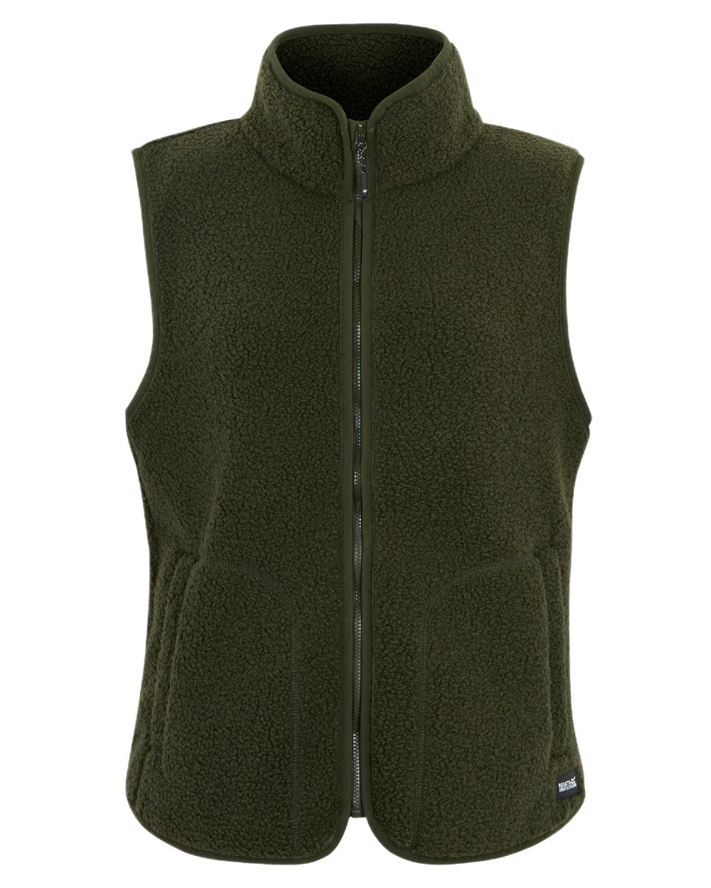 Dark Khaki Coloured Regatta Womens Frankie Borg Gilet on white background 