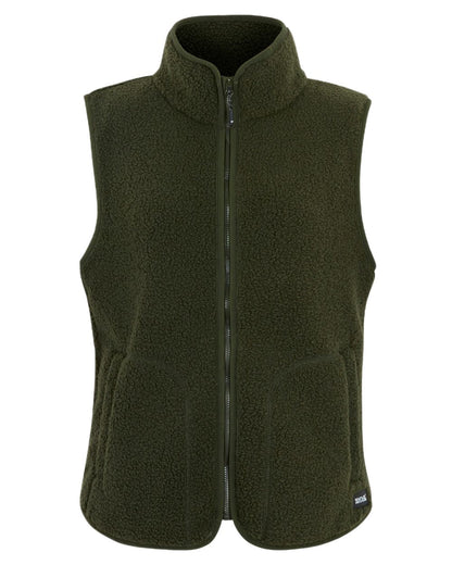 Dark Khaki Coloured Regatta Womens Frankie Borg Gilet on white background 
