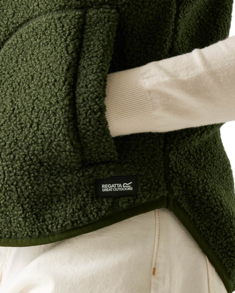 Dark Khaki Coloured Regatta Womens Frankie Borg Gilet on white background 