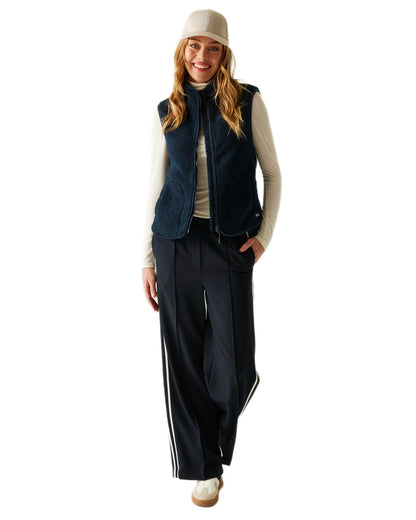 Navy Coloured Regatta Womens Frankie Borg Gilet on white background 