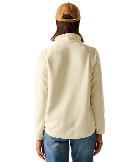 Light Vanilla Coloured Regatta Womens Frankie Half Zip Fleece on white background 