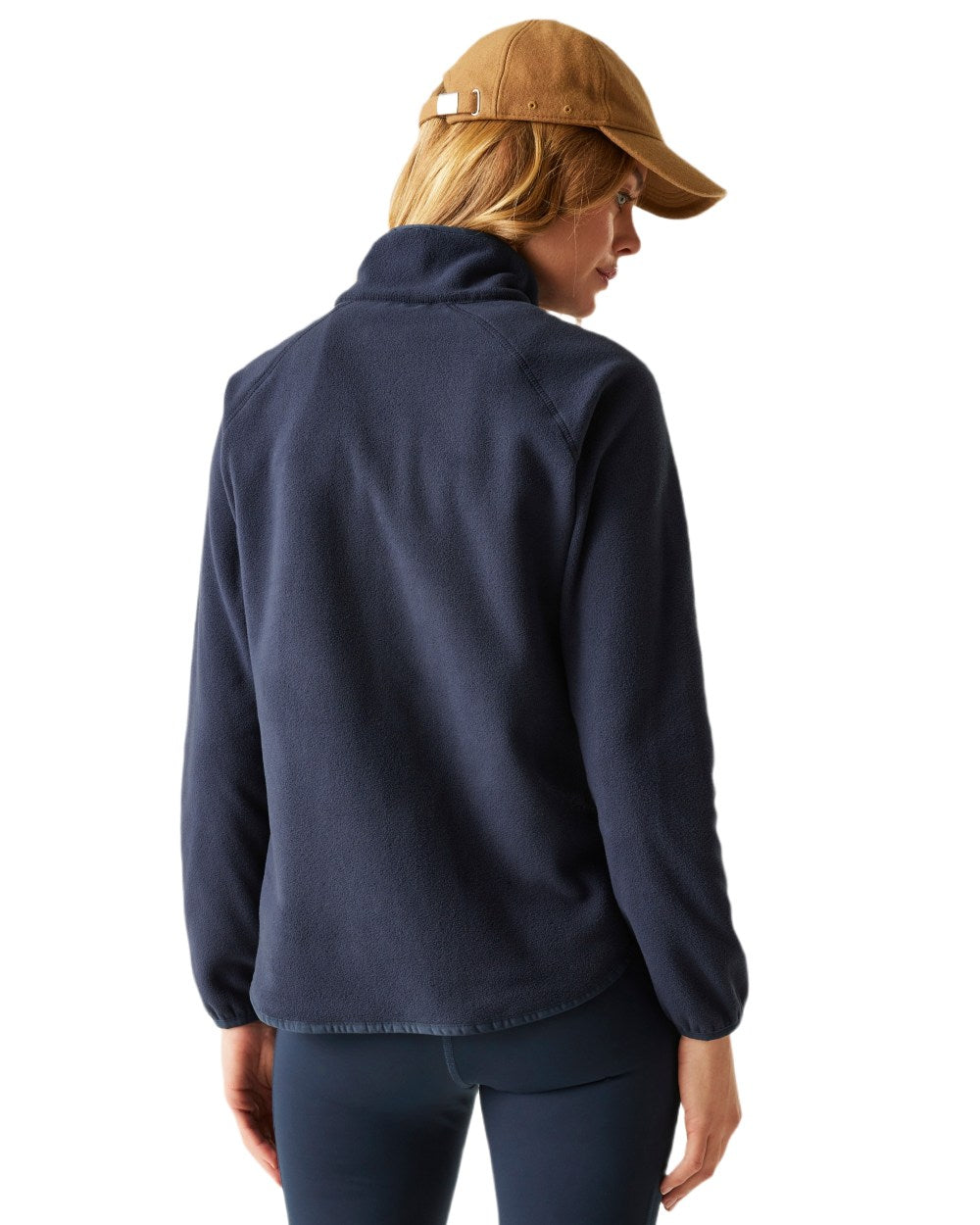 Navy Coloured Regatta Womens Frankie Half Zip Fleece on white background 