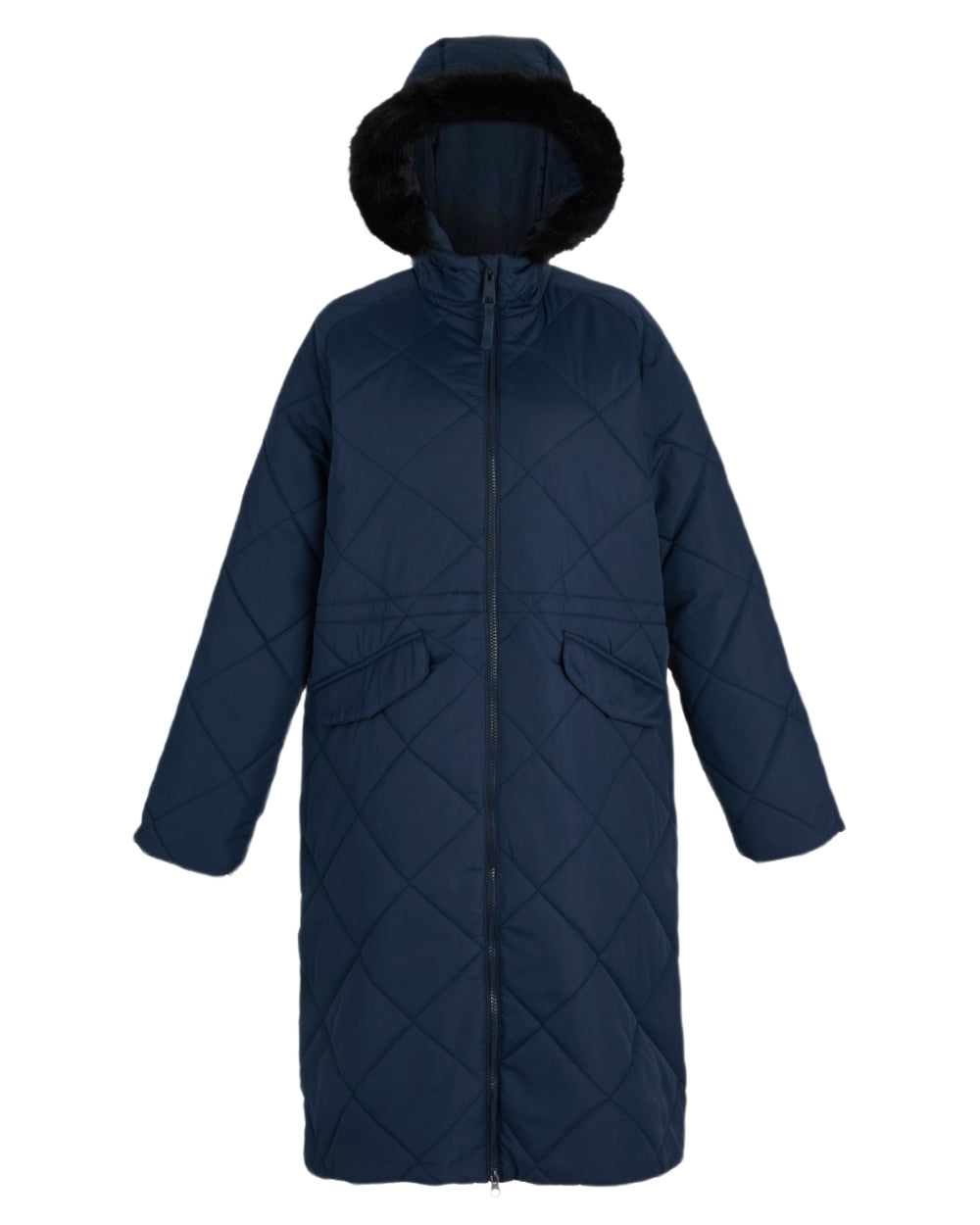 Navy Coloured Regatta Womens Freyla Quilted Jacket on white background 
