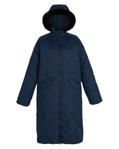 Navy Coloured Regatta Womens Freyla Quilted Jacket on white background 