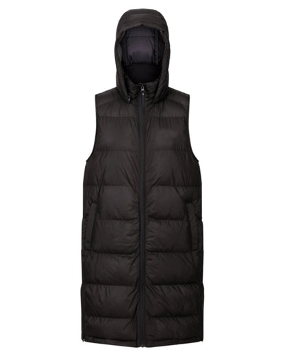 Black Coloured Regatta Womens Ganella Quilted Longline Gilet on white background 