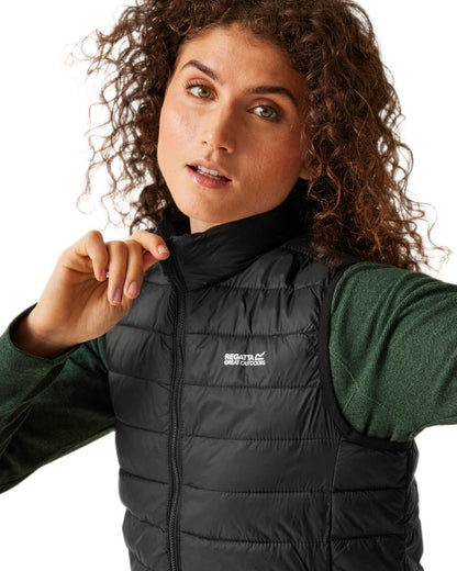 Black Coloured Regatta Womens Hillpack II Gilet on white background 