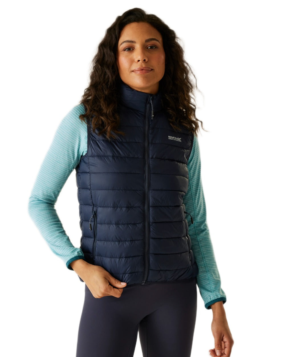Navy Coloured Regatta Womens Hillpack II Gilet on white background 